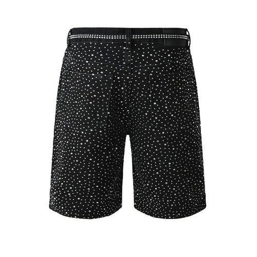 Purple Brand Crystal Diamond Denim Shorts #5095